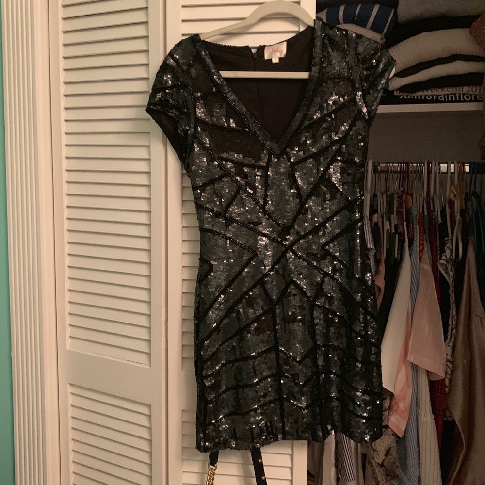 Parker Black Sequin Dress